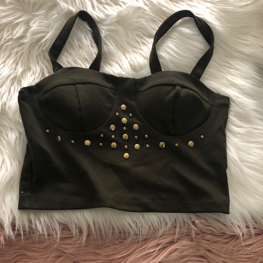 Hunter green crop top